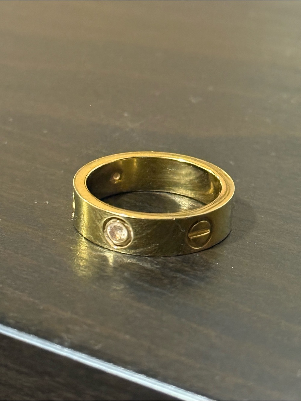 Gold plated ring with “Diamonds“ crystals screw Ring - Picture 2 of 7